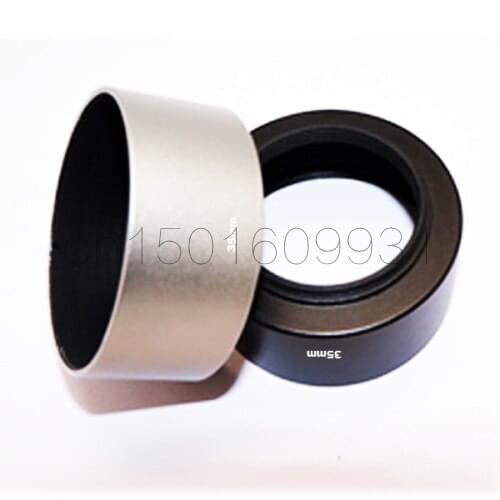 Emolux Silver 35mm Metal Lens Hood for 35mm f1.7 50mm f1.4 CCTV + 46mm lens cap