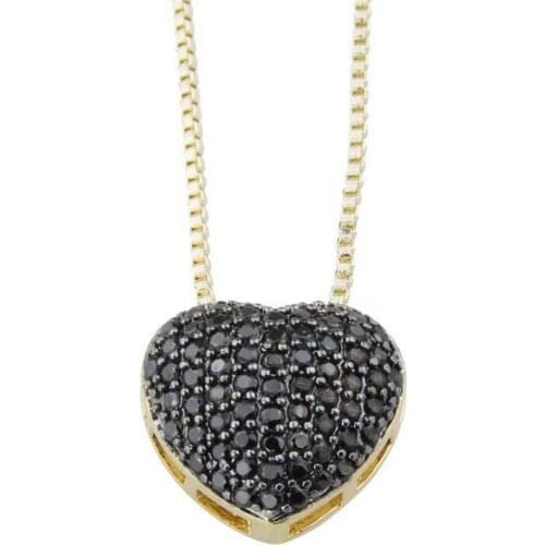 HIBRIDE Vintage Heart Bridal Wedding Jewelry Luxury AAA Cubic Zirconia Chandelier Necklace Pendants for Women Accessories P21