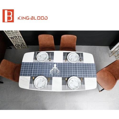 Simple style dining room furniture marble dining table set