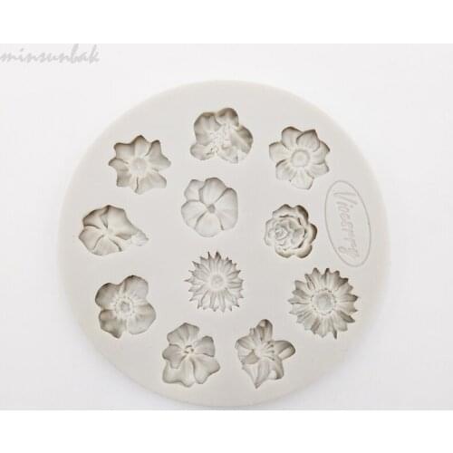 Minsunbak Rose Flower Silicone Mould Fondant Mold Wedding Cake Decoration Baking Tool Sugar craft tool
