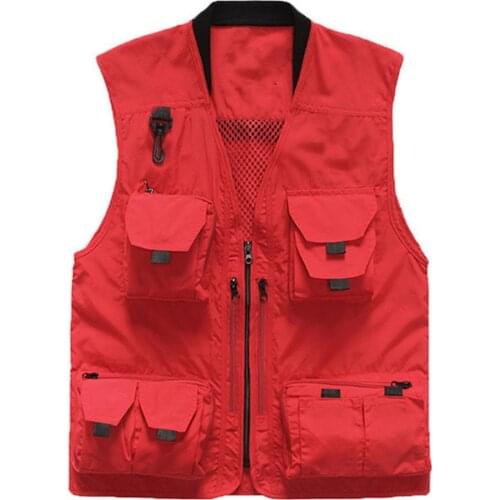 Mens Casual Quick-drying Multi-Pocket fishing Vest Outdoor Photography Camping Hunting Volunteer Multi-Functional Vest Jacket