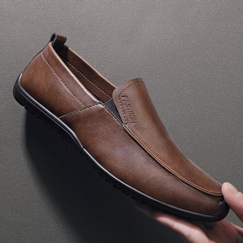 Men Genuine Leather Casual Shoes Loafers Men Shoes Quality Comfort Soft Shoes Men Flats Hot Sale Moccasins