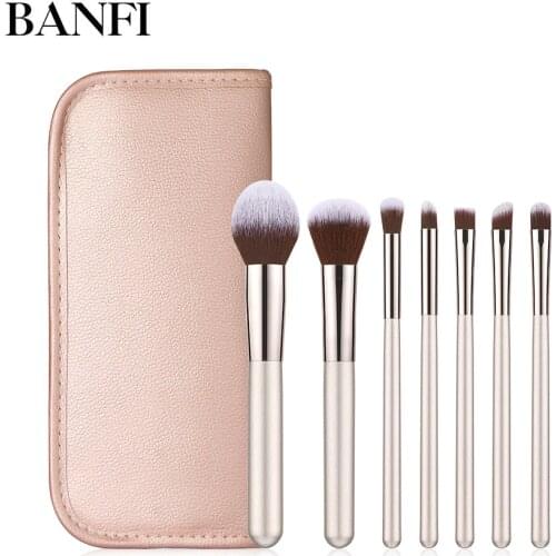 7PCs Makeup Brushes Set Champagne Gold Foundation Brush Eyeshadow Powder Make up Brush pincel maquiagem Cosmetic Tools Brushes