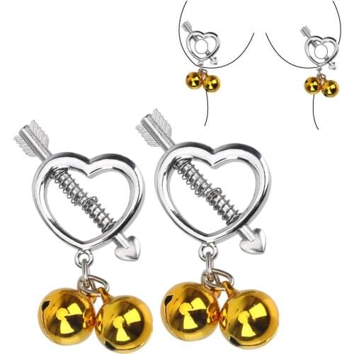 Heart Shaped Nipple Clamp Sex Toys for Adults, Vagina Labia Nipple Clip Sex Bondage Restraints Sex Breast Clips for Couple Adult