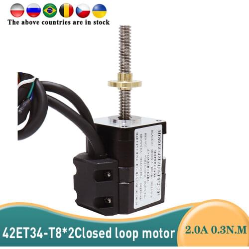 NEMA17 Closed loop screw motor 2A 0.3N.m Step-servo motor 42ET34-T8*2 310mm+ CL42 Servo Driver CNC Controller Kit for 3D printer