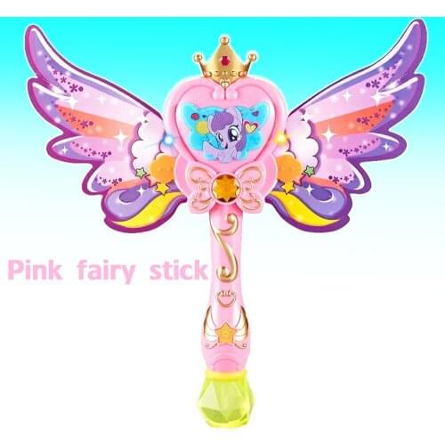 New blowing bubble fairy stick children light music cartoon pony pig electric bubble machine children outdoor toys