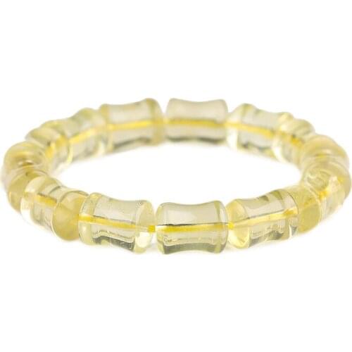 Wholesale Lemon Yellow Natural Crystal Bracelets Hand String Lucky for Women Men Fashion Business career Simple Jewelry