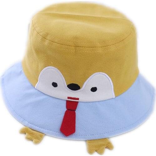 Baby Cartoon Bucket Hat Cotton Autumn Winter Letter Fashion Childrens Bucket Cap Child Cap Fisherman Hat Outdoor Kids Hats