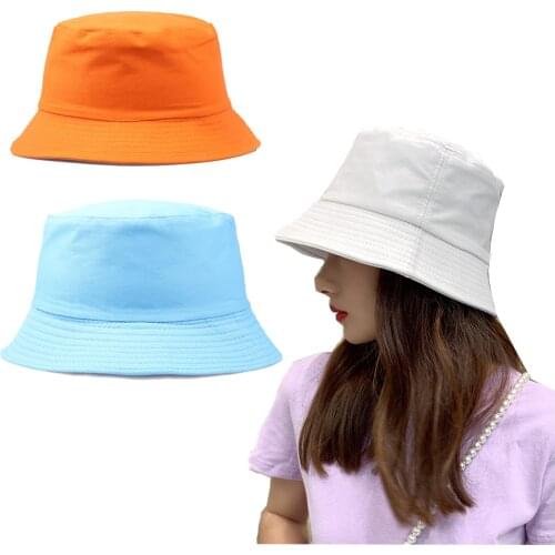 2021 New Unisex Pattern Bucket Hat Beach Sun Hat Street Headwear Fisherman Outdoor Cap Men and Woman Hat Solid Outdoors Travel
