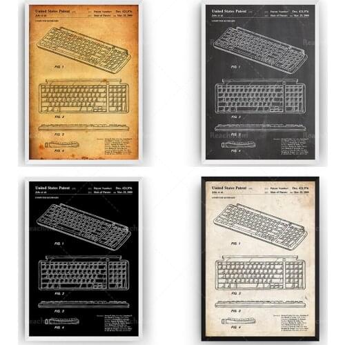 Cadeau d'affiche d'art de mur d'impression de brevet de clavier 2000