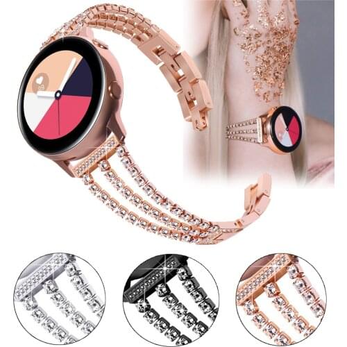 Watch strap for samsung galaxy gear s3 20 22mm woman band pink bracelet correa stainless steel buckle galaxy 46mm for huawei gt