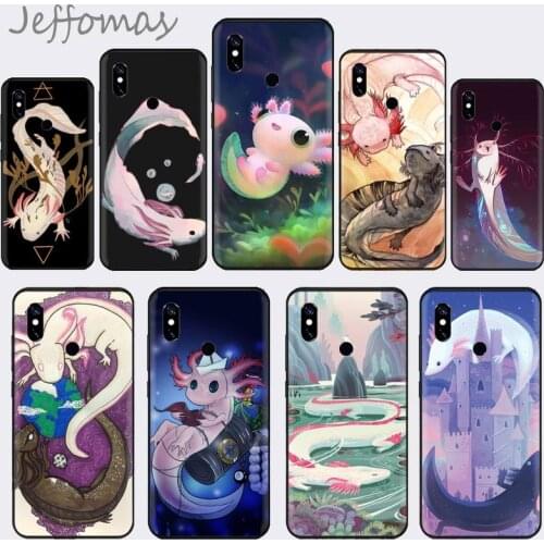 Cute Animal Axolotl Luxury Unique Phone Cover For Xiaomi Redmi 4x 5 plus 6A 7 7A 8 mi8 8lite 9 note 4 5 7 8 pro
