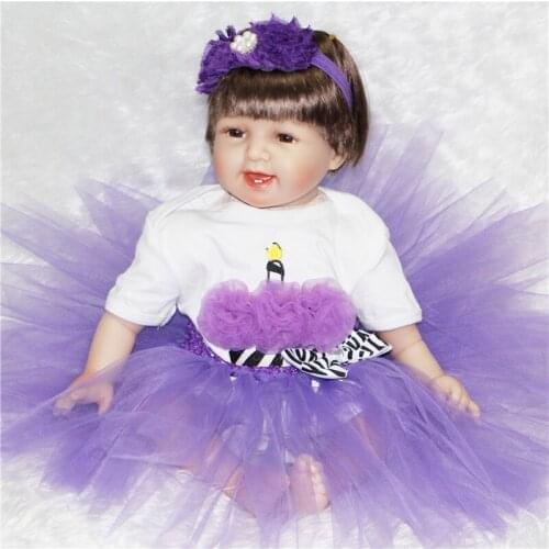 Silicone reborn baby dolls 22inch lovely newborn girl princess dolls for children gift bebe alive reborn bonecas