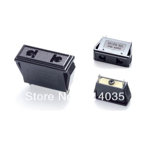 SS-6E 100Pcs Us Eu 2 Pins Plug Self Locking Power Socket Ac 250V 10A Travel Adaptor/Plug Converter in Black *CE Marked