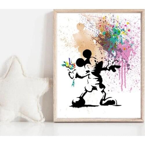 Steet Art Canvas Painting Graffiti Art Picture Prints Mouse Oil Painting Modern Wall Art Prints Living Room Home Decor