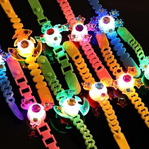 Glow Party Childrens Bracelet Decoration Fluorescent Bracelets Festival Accessories Baby Led Bracelet Rave Festival Gift