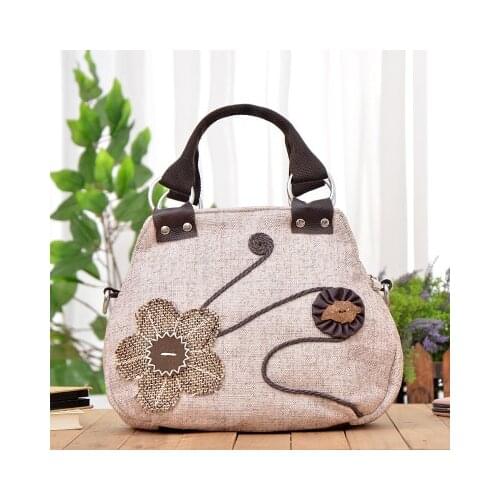 Fashion national string appliques women shopping handbags!Hot prints lady samll shoulder&Crossbody bags Original canvas carrier