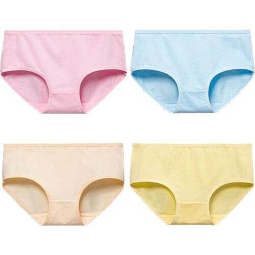 Womens Panties Fashion Mid Waist Elastic Solid Color Simple Breathable Modal Underwear Briefs Underpants