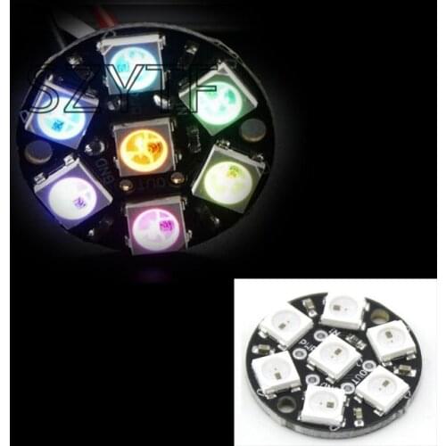 10pcs 7 Bits 7 X WS2812 5050 RGB LED Ring Lamp Light with Integrated Drivers