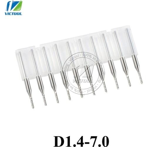 10pcs Solid Carbide End Milling Cutter Bits Set D1.4-7.0MM Inch Cutting 7.0mm PCB End Mills Free Shipping CNC Cutting Tools