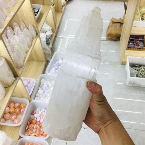 28cm SELENITE White Gypsum Skyscraper Castle Towers Gypsum Crystal Point