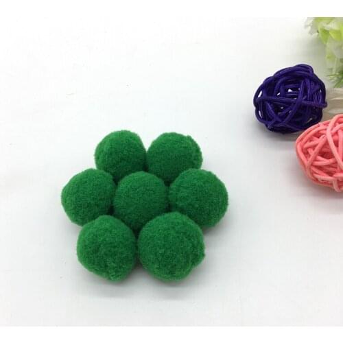 30pcs 1" 25mm Deep green Pompom Fur Craft DIY Soft Pom Poms For Children Toys Cellphone Wedding Home Decoration Accessories