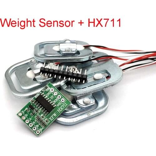 4Pcs 50KG Human Scale Body Load Cell Resistance Strain Weight Sensor + HX711 AD Module Pressure Sensors Measurement Tools