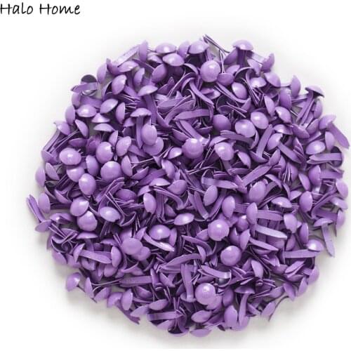500 Pcs Purple Pastel Round Brads Scrapbooking Embellishment Card Making DIY Home Decor Tools Paper decoration 9x5mm(3/8"x1/4")