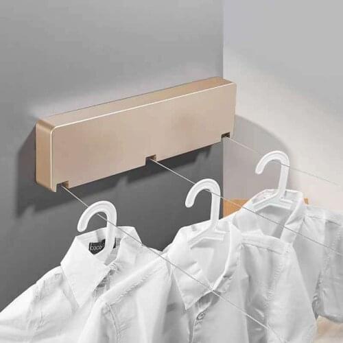 6m No Hole Clothesline Indoor Can Stretch Shrinkage Clothesline Magic Device Cool Clothes Invisible Wire Clothesline Balcony