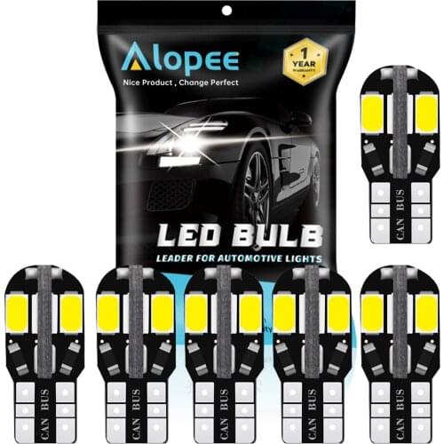 6-Pack T10 Canbus Error Free 194 168 2825 501 5730 8 SMD LED Light Bulb Car Map Dome License Plate Side Marker Light White 12V