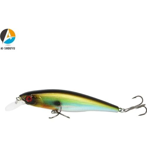 AI-SHOUYU New 1pc Hard Minnow Bait Fishing Lure 95mm 15g Magnetic Sinking with 2 sets Hooks Quality Artificial Fishing Tackle