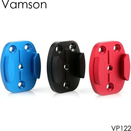 Vamson Accessories for GoPro Hero 6 5 4 Flat Mount CNC Aluminum Adapter Base Surfboard Surface 4 Holes for Xiaomi Yi 4K VP122