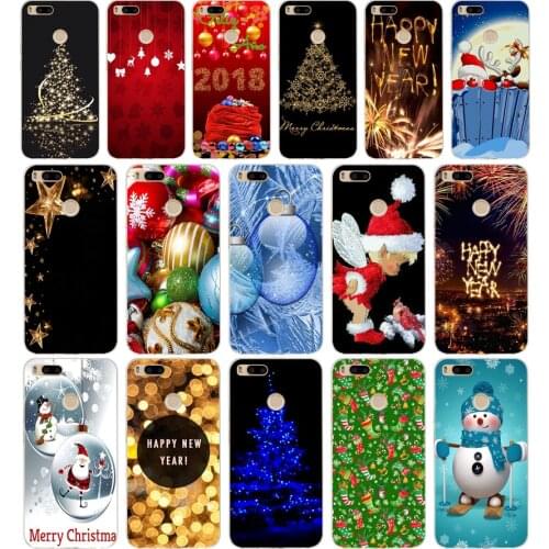 96SD New Year Snowman Colorful Merry Christmas Soft Silicone Tpu Cover phone Case for xiaomi redmi 4A 4X note 4 4x mi A1 A2 lite