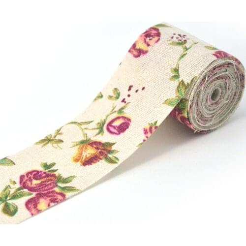 3M Flower Jute Burlap Ribbon Sewing Floral Fabric Trim Home DIY Craft Accessories Decor Home Decoration Supplies Width 5cm