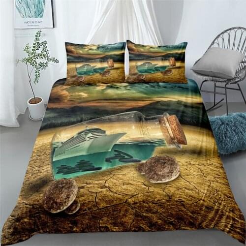 Drifting yacht 3d bedding set king queen double full twin single size bed linen set