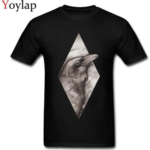 Men Tops & Tees O Neck Cotton T Shirts For Adult Casual Summer Fall Short Sleeve Breathable Clothing Raven Diamond Retro Style