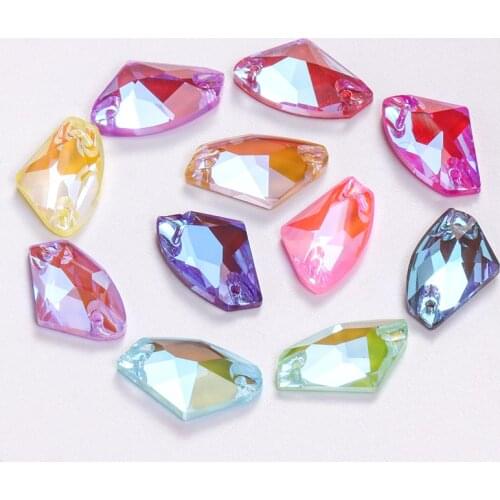 12x19mm Flatback Sew On Stones High Quality K9 Glass Shiny Crystal Strass Mocha Color Dress Clothes Decoration Stones