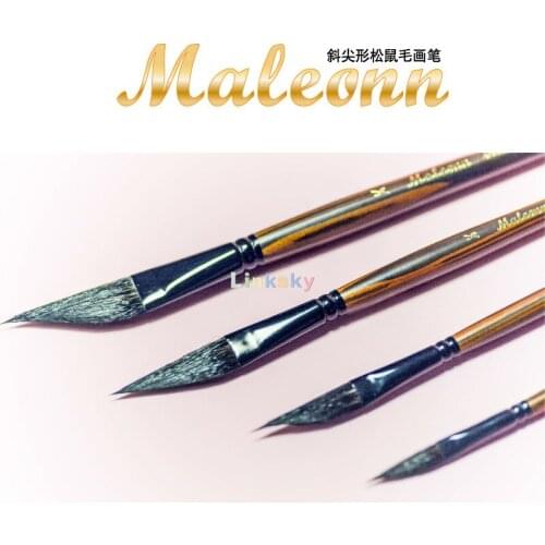 Maleonn 4800DS Dagger Striper Squirrel Watercolor Paint Brush, Artist Brush Painting A Large Area or Fine, Delicate Details