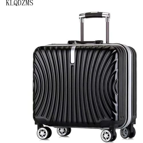 KLQDZMS 18inch carry on travel suitcase pc rolling luggage spinner on wheels women trolley bag