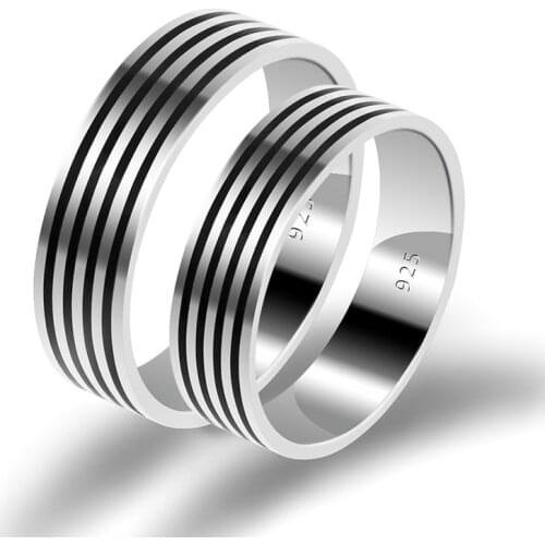 Customized Couple Ring 925 Sterling Silver Simple Unisex Paired Engraved Ring for Men Women Engagement Anniversary Jewelry Gift