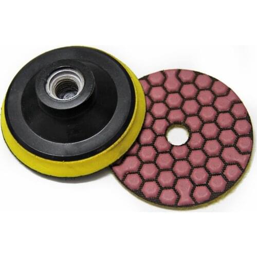 5 pieces +1pcs M14 holder 3" 80mm Diamond Round Dry Polishing Pad Grinding Disc for Marble Stone Glass Grinding