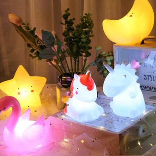 Cute Animal Cartoon Nightlight for Baby Kids Room Bedside Room Decorative Night Lamp Bedside Home Decor Bedroom Night Lights