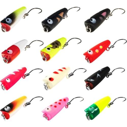 Mini Popper Fishing Lure Artificial Wobbler Hard Baits Plastic Swimbait Trout Bass Feeder for Winter Carp Fishing Tackle