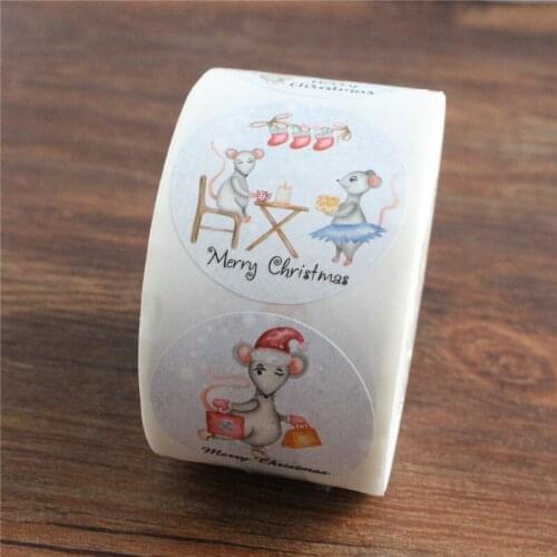 500 Pcs Christmas Decoration Stickers 38mm Multiple Envelope Seals New Year Party Xmas Gifts