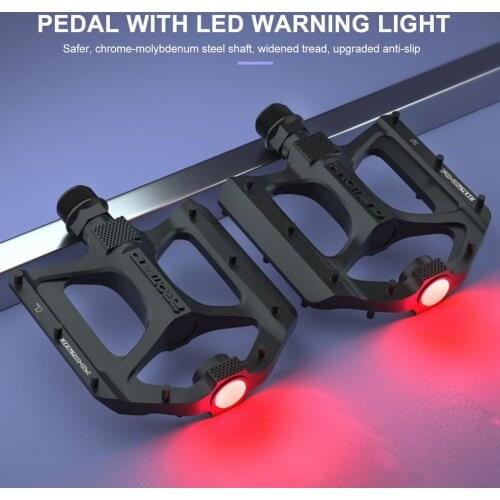 PROMEND Mountain Bike Pedal Night Warning With Light DU Palin Non-slip Bearing Aluminum Alloy Pedal Bicycle Accessories
