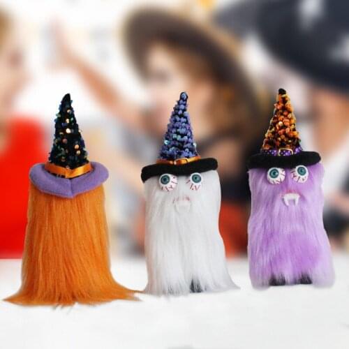 2021 New Halloween Long Legs with Broom Dwarf Doll Creative Faceless Doll Home Decoration Desktop Ornaments