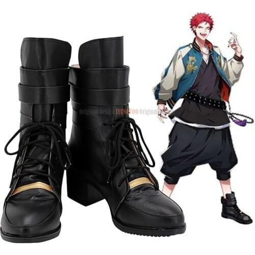 DRB Kuko Harai Shoes Cosplay Hypnosis Mic Division Rap Battle Evil Monk Cosplay Boots Black Shoes Custom Made