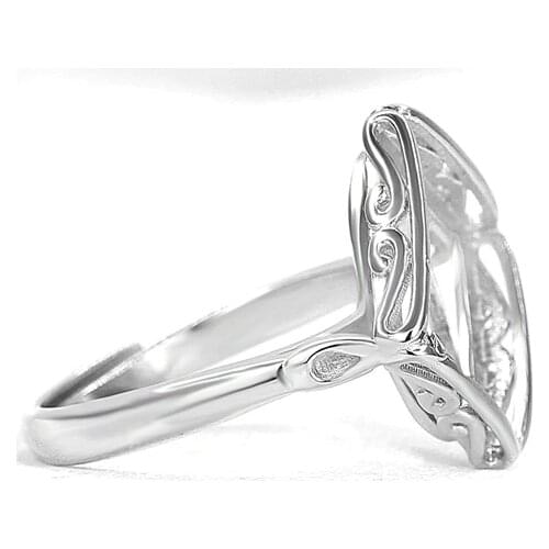 Wholesale 10pcs/lot 925 Sterling Silver Engagement Ring White Gold Color 11x11mm Princess Cabochon Amber Lapis Lazuli Setting