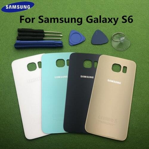 Original Back Rear Battery Cover Glass Door For Samsung Galaxy S6 G920 G920F Housing Back Battery Cover Case + Tools