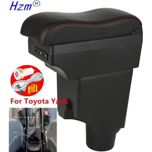For Toyota Yaris Armrest For Toyota Yaris hybrid Car Armrest box 2021 2020 2019 2018 Retrofit parts Interior Storage box USB LED